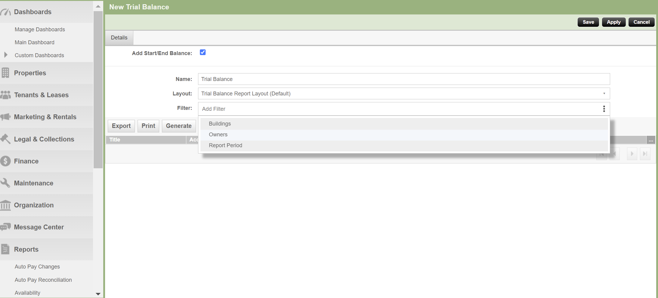 Bank Reconciliation – Property Vista Support